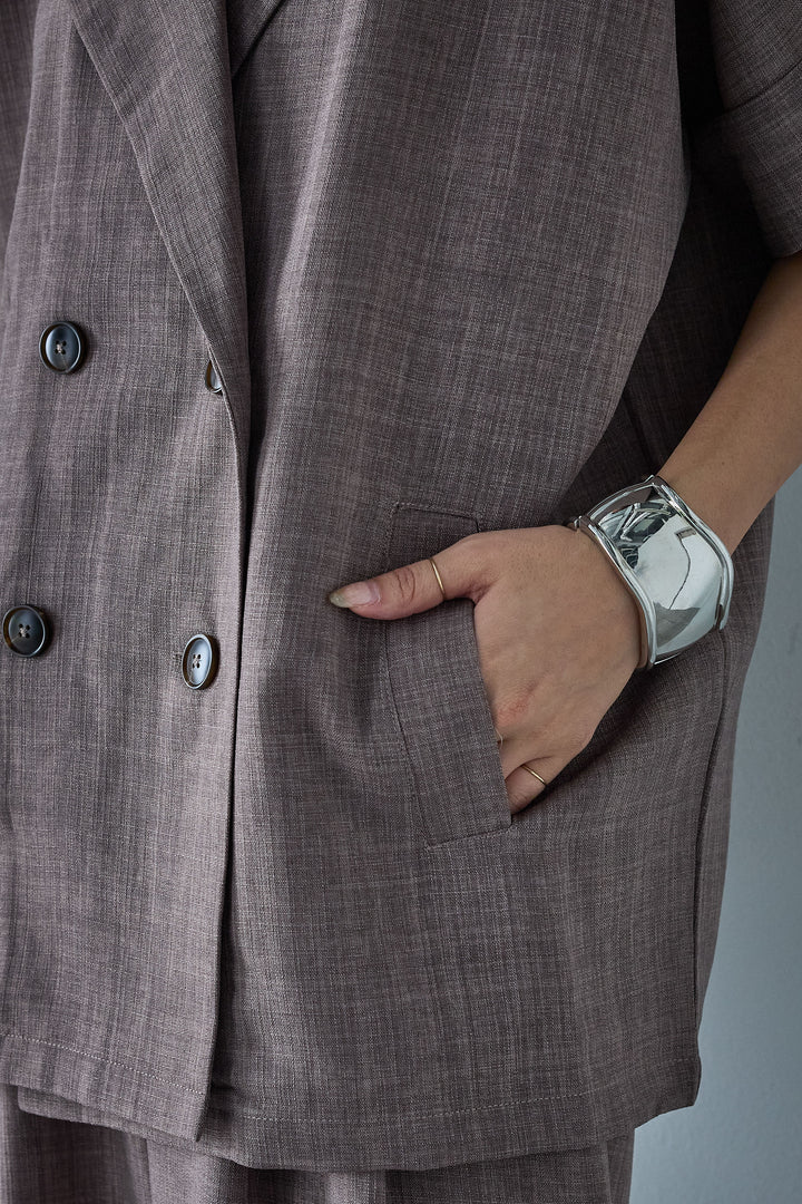 [予約]サマースラブツイードハーフスリーブテーラードジャケット