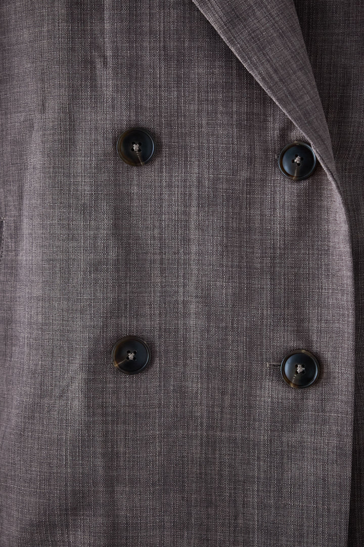 [予約/SET]サマースラブツイードハーフスリーブテーラードジャケット+サマースラブツイードタック入りワイドパンツ(2set)