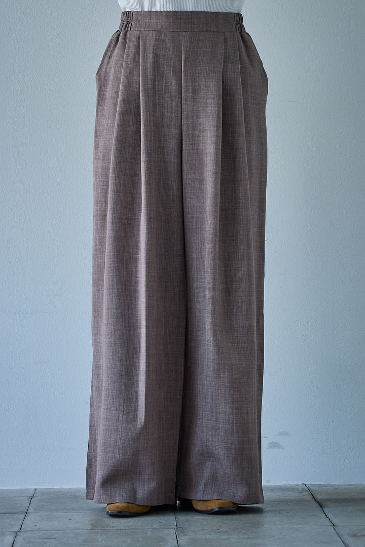 [予約/SET]サマースラブツイードハーフスリーブテーラードジャケット+サマースラブツイードタック入りワイドパンツ(2set)