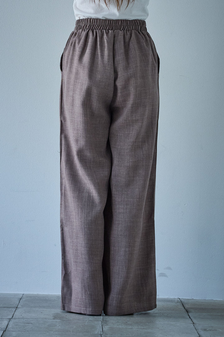 [予約]サマースラブツイードタック入りワイドパンツ