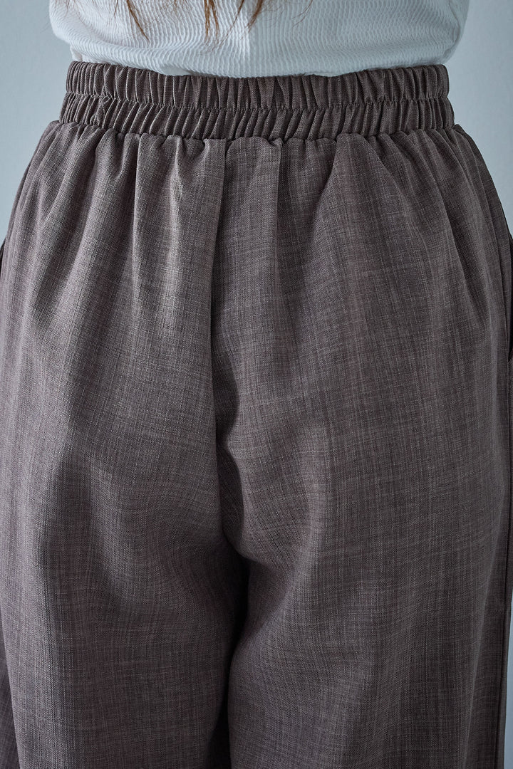 [予約]サマースラブツイードタック入りワイドパンツ