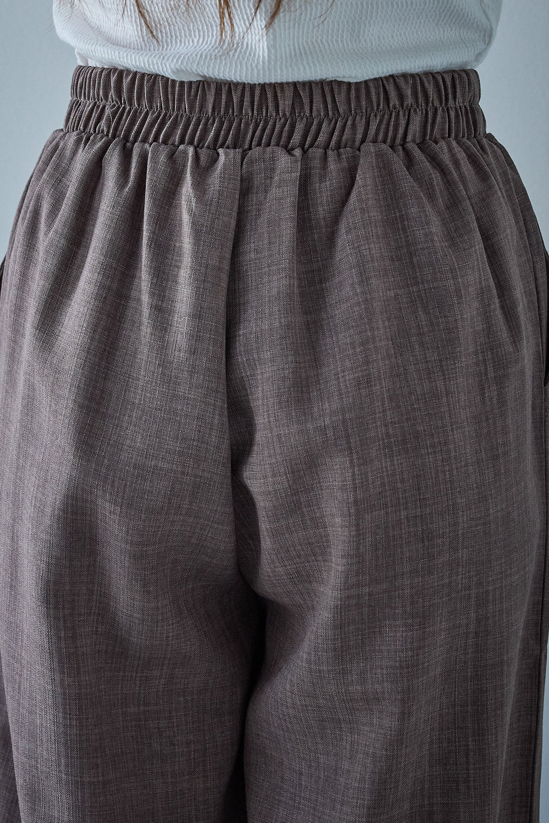 [予約/SET]サマースラブツイードハーフスリーブテーラードジャケット+サマースラブツイードタック入りワイドパンツ(2set)