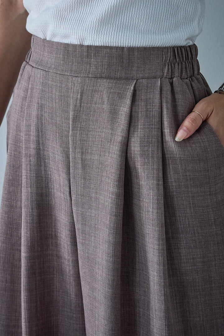 [予約/SET]サマースラブツイードハーフスリーブテーラードジャケット+サマースラブツイードタック入りワイドパンツ(2set)