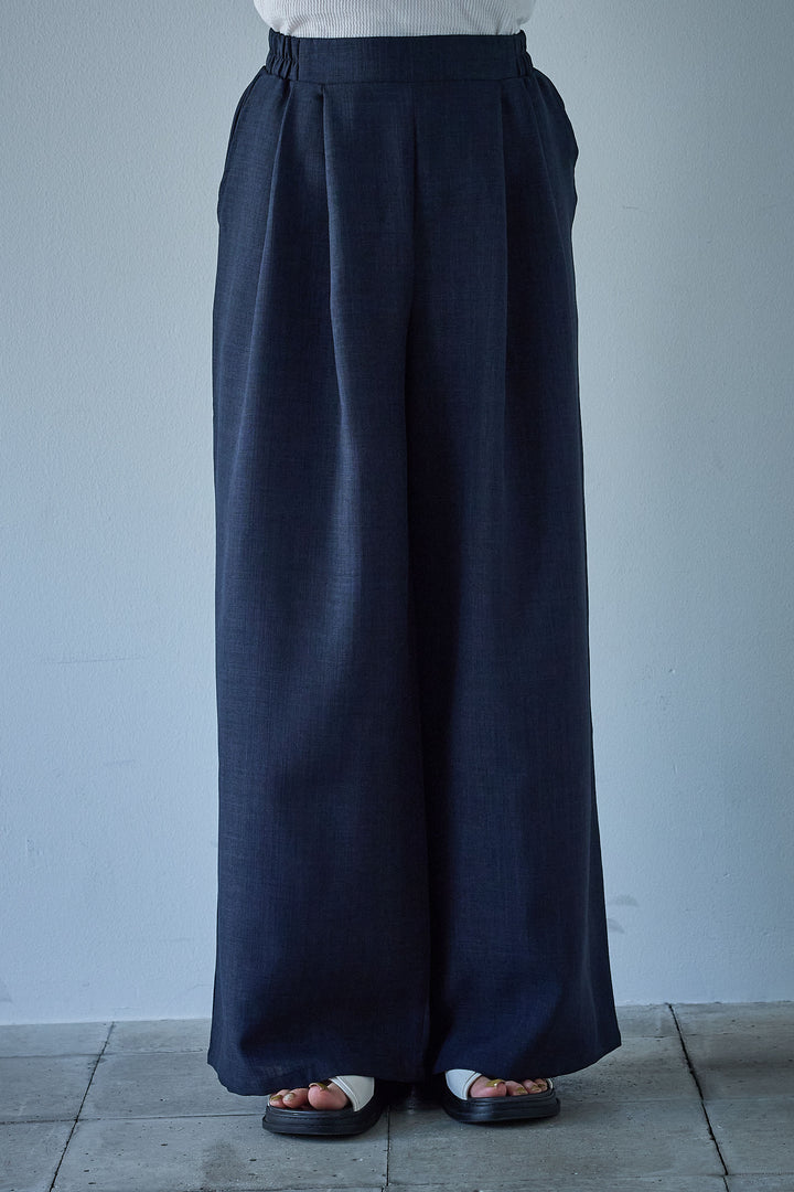 [予約]サマースラブツイードタック入りワイドパンツ