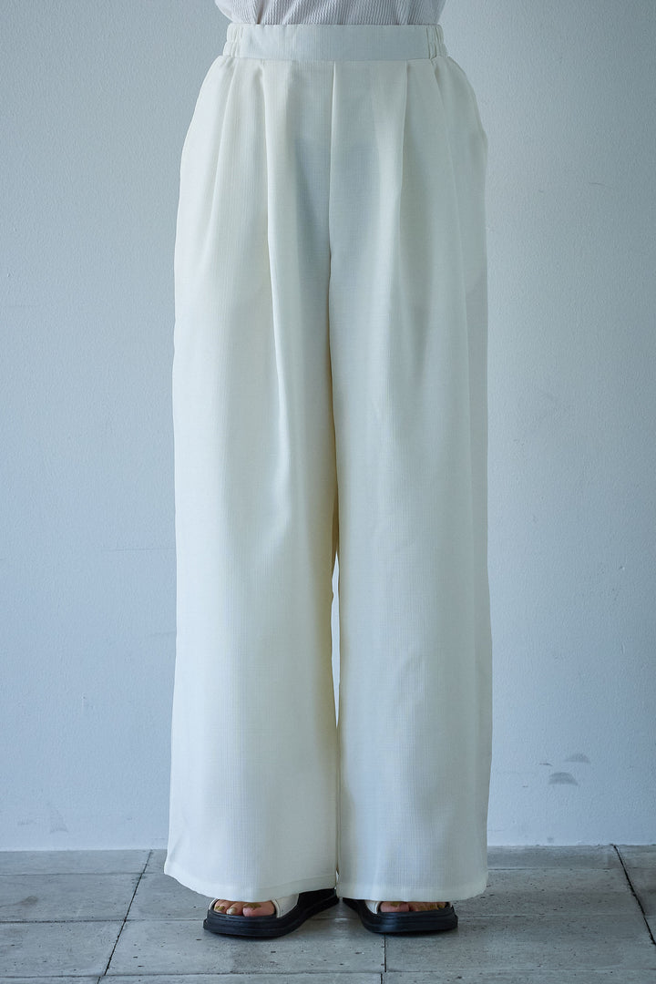 [予約]サマースラブツイードタック入りワイドパンツ