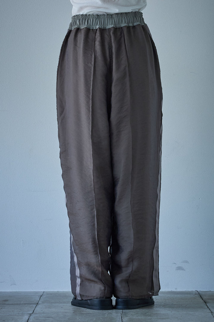 [予約/SET]ノースリーブフロントボタントップス+シアーレイヤードサイドラインパンツ(2set)