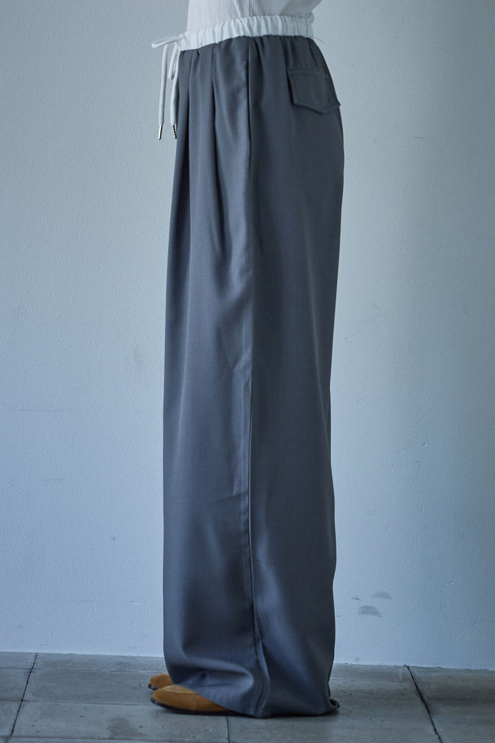 [予約]ダブルウエストゴムワイドパンツ