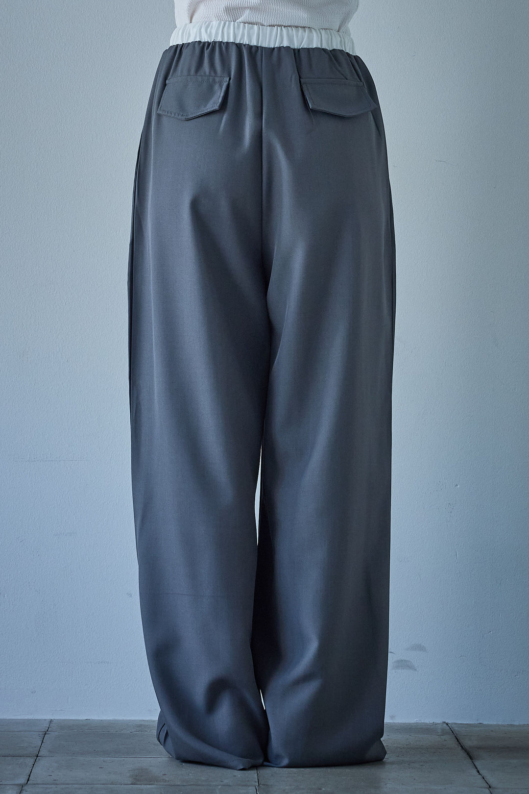 [予約]ダブルウエストゴムワイドパンツ