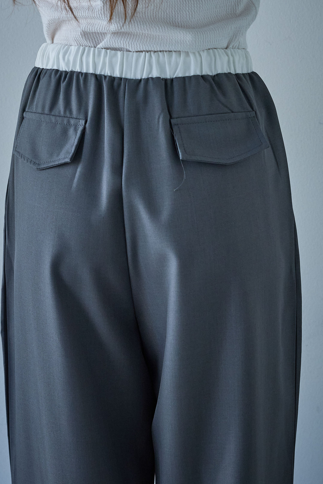 [予約]ダブルウエストゴムワイドパンツ