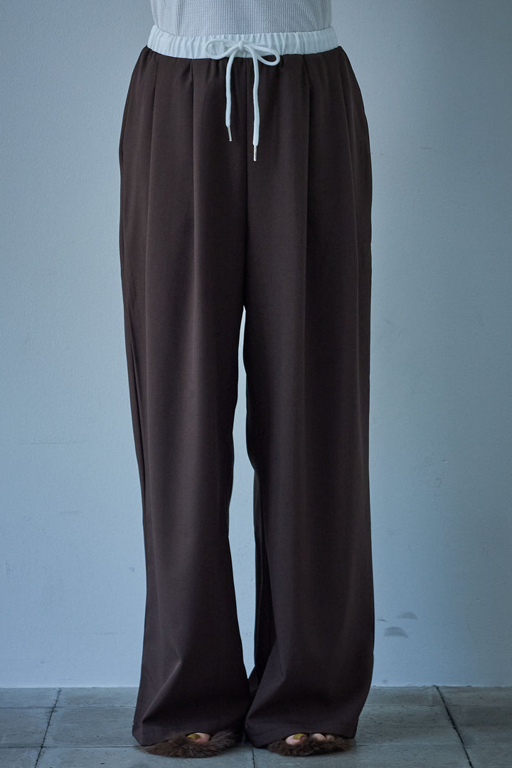 [予約]ダブルウエストゴムワイドパンツ