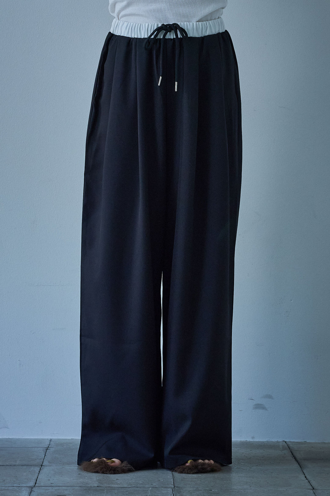 [予約]ダブルウエストゴムワイドパンツ