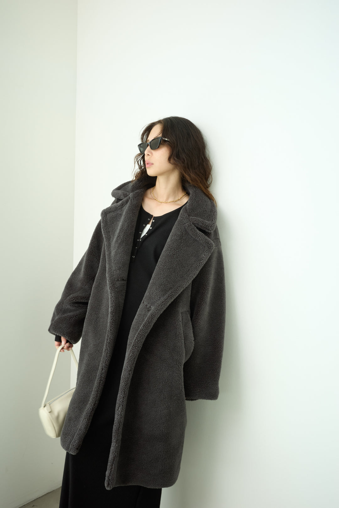 [予約/SET]テディロングコート+ヘンリーリブワンピース(2set)