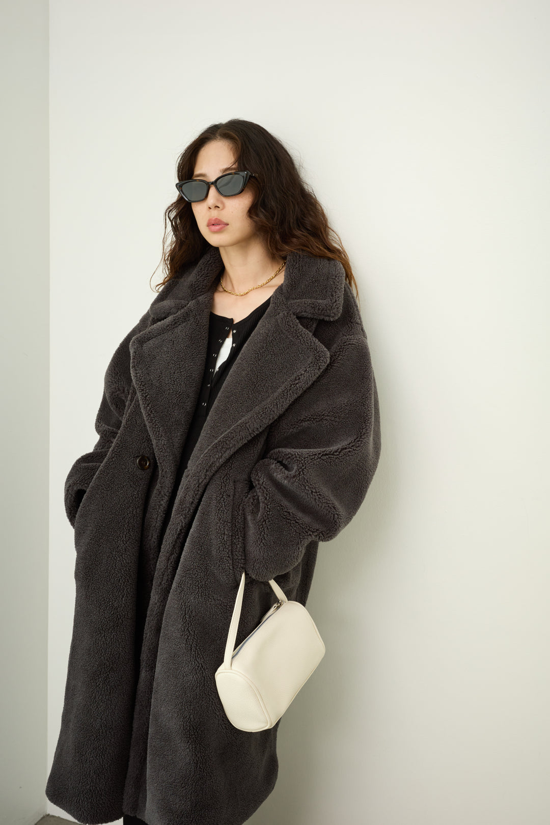 [予約/SET]テディロングコート+ヘンリーリブワンピース(2set)