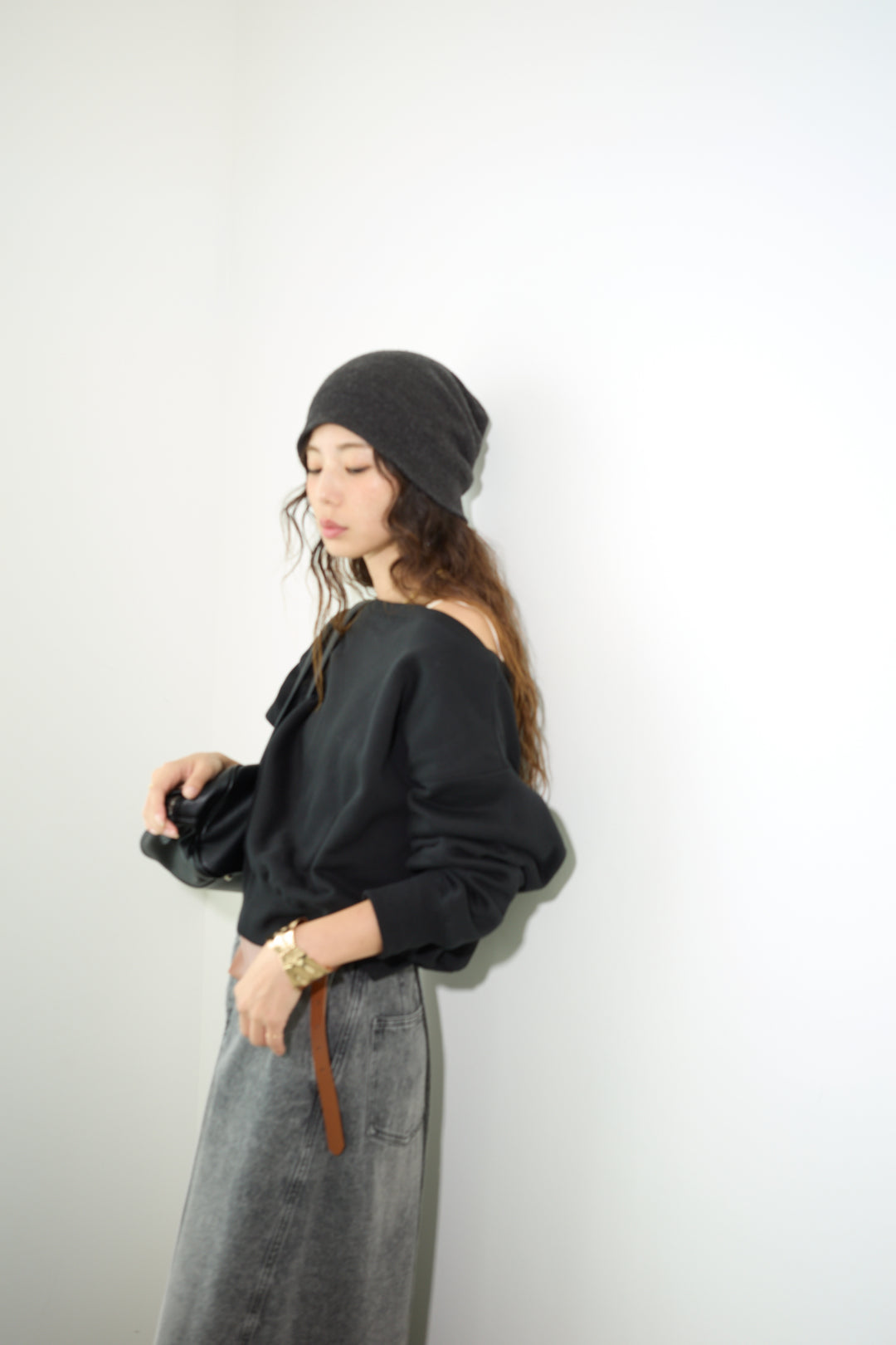 [予約/SET]裏起毛オフショルスウェット+オーセンティックデニムSK(2set)