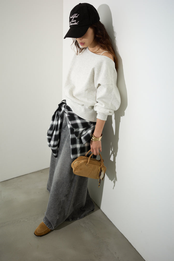 [予約/SET]裏起毛オフショルスウェット+オーセンティックデニムSK(2set)