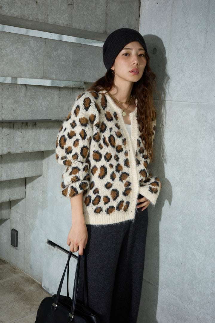 [予約]レオパードニットカーディガン
