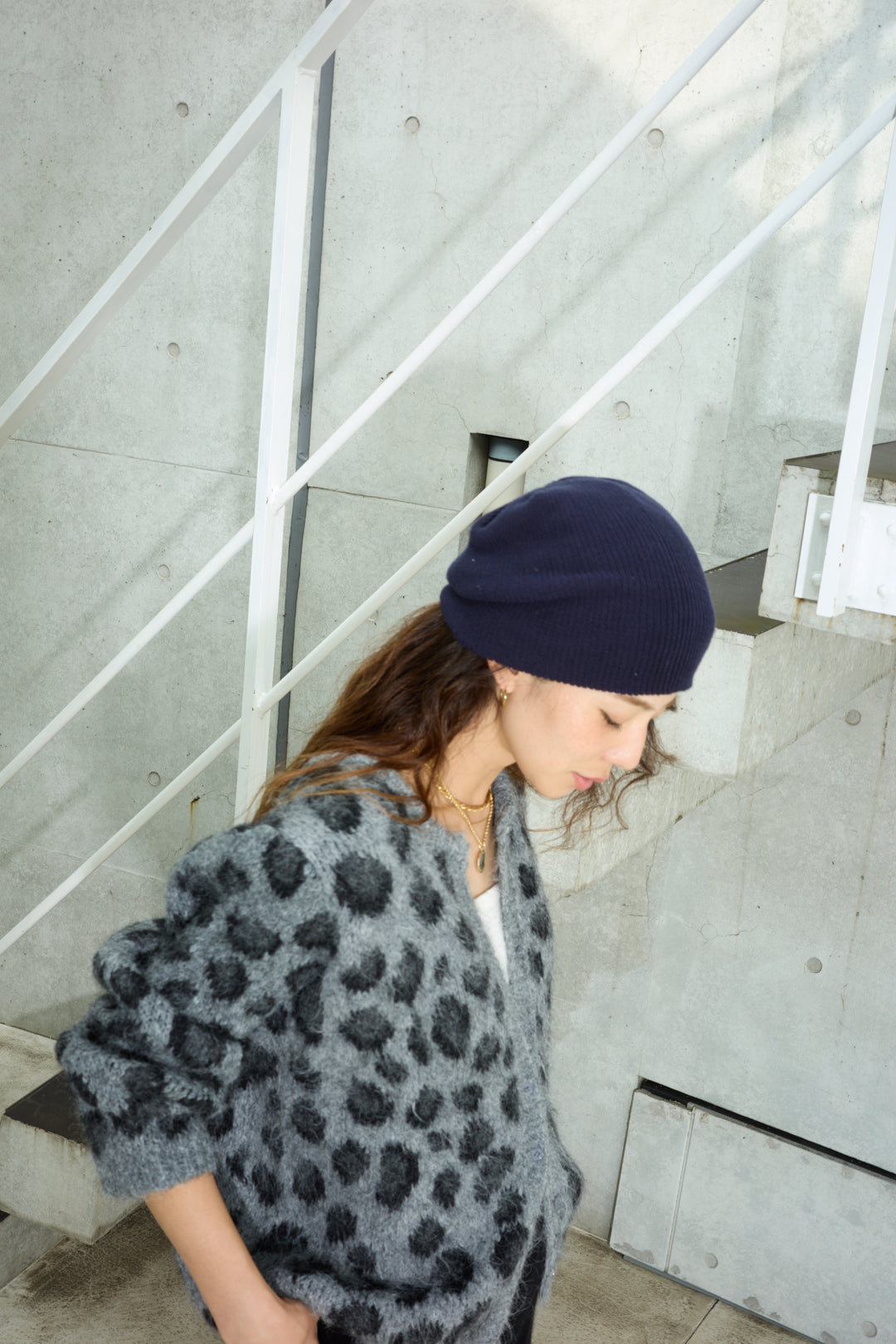 [予約/SET]レオパードニットカーディガン+リラックスニットパンツ(2set)