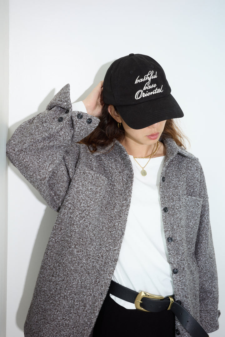 [予約/SET]ループツイードビックカフスシャツジャケット+ゆるシルエット刺繍ロンT+リラックスニットパンツ(3set)