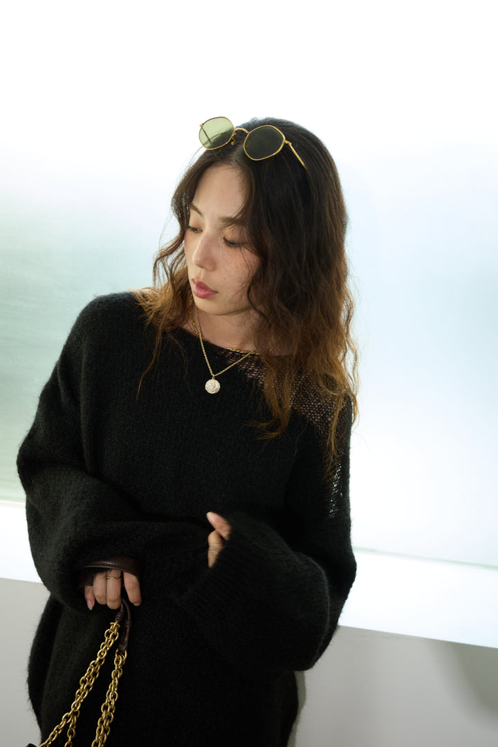 [予約]アシンメトリーシアーニット