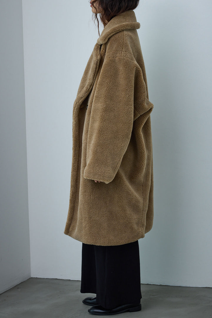 [予約/SET]テディロングコート+ヘンリーリブワンピース(2set)