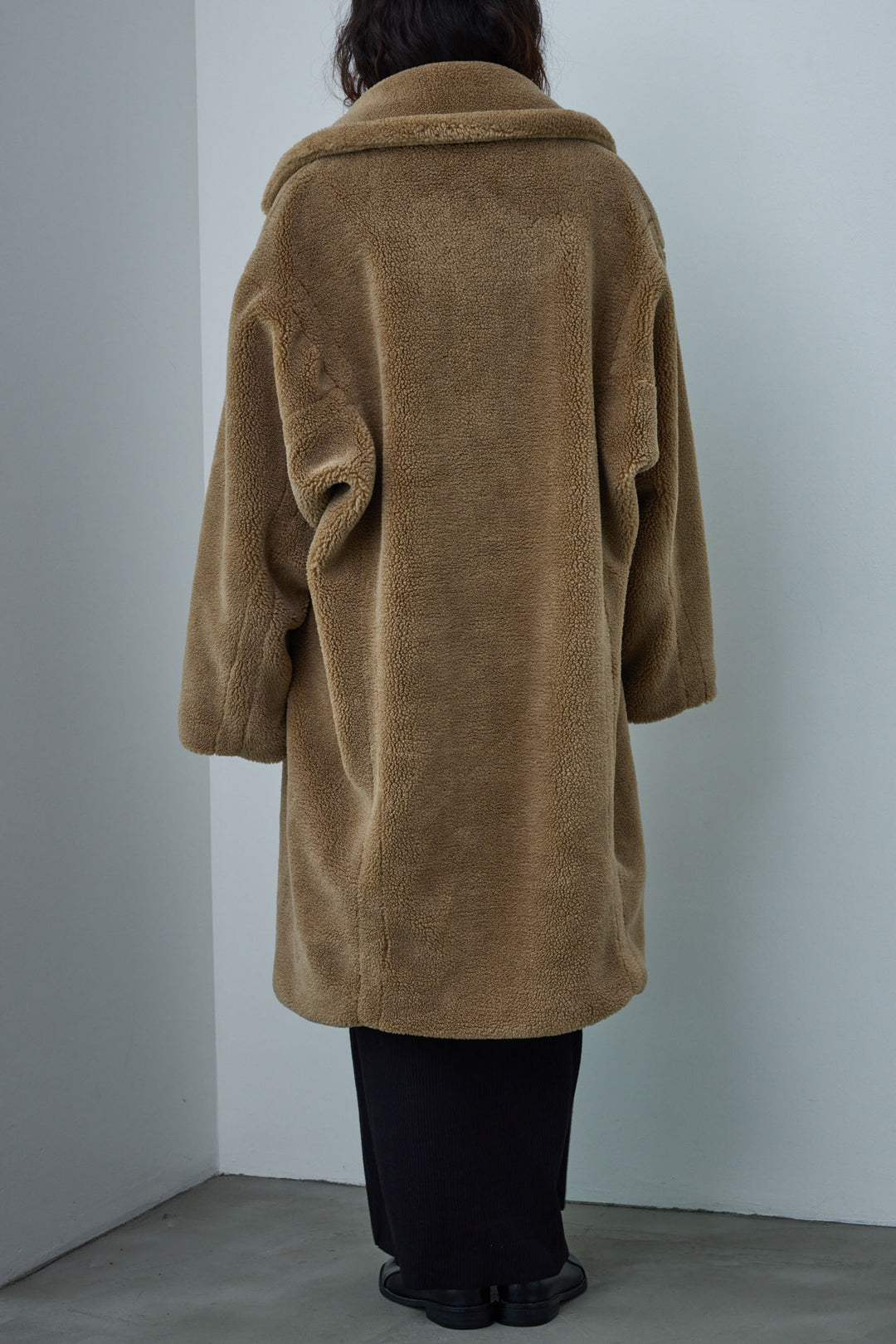 [予約/SET]ウエストレイヤードニットセットアップ+テディロングコート(2set)