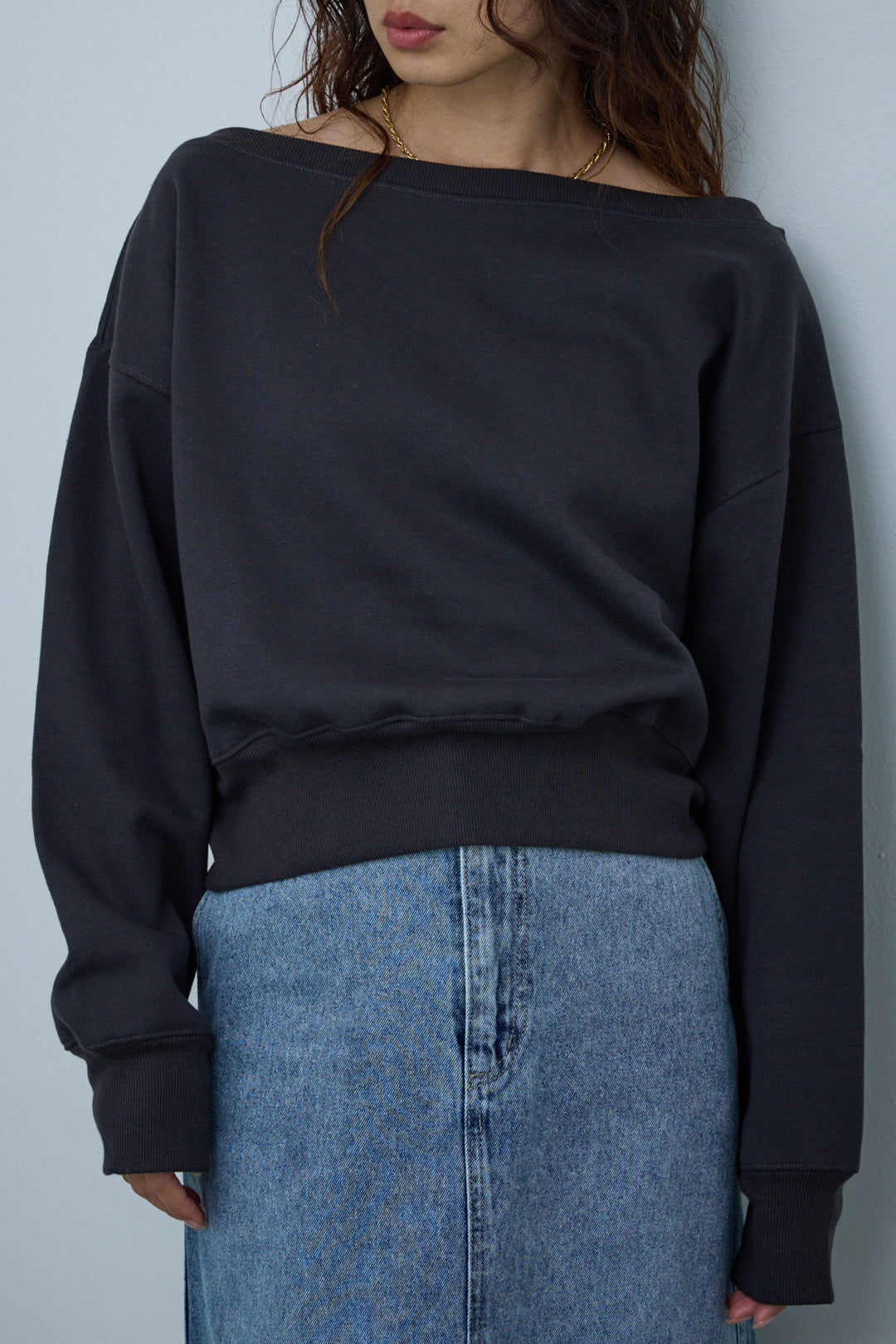 [予約]裏起毛オフショルスウェット