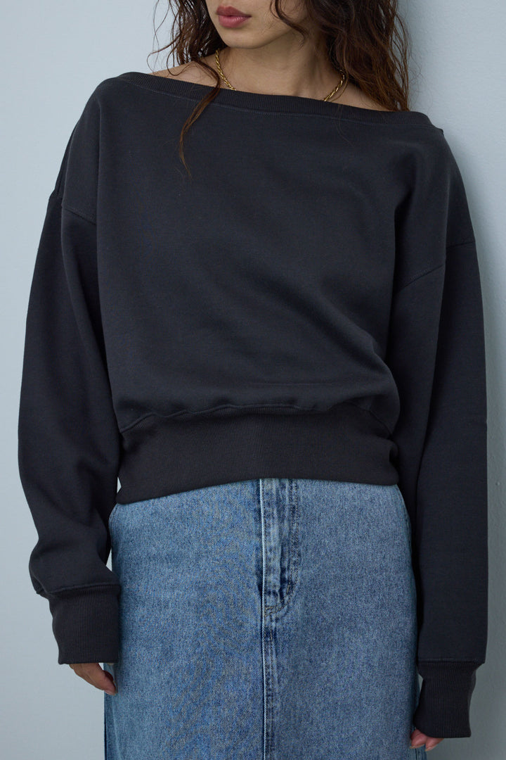 [予約]裏起毛オフショルスウェット