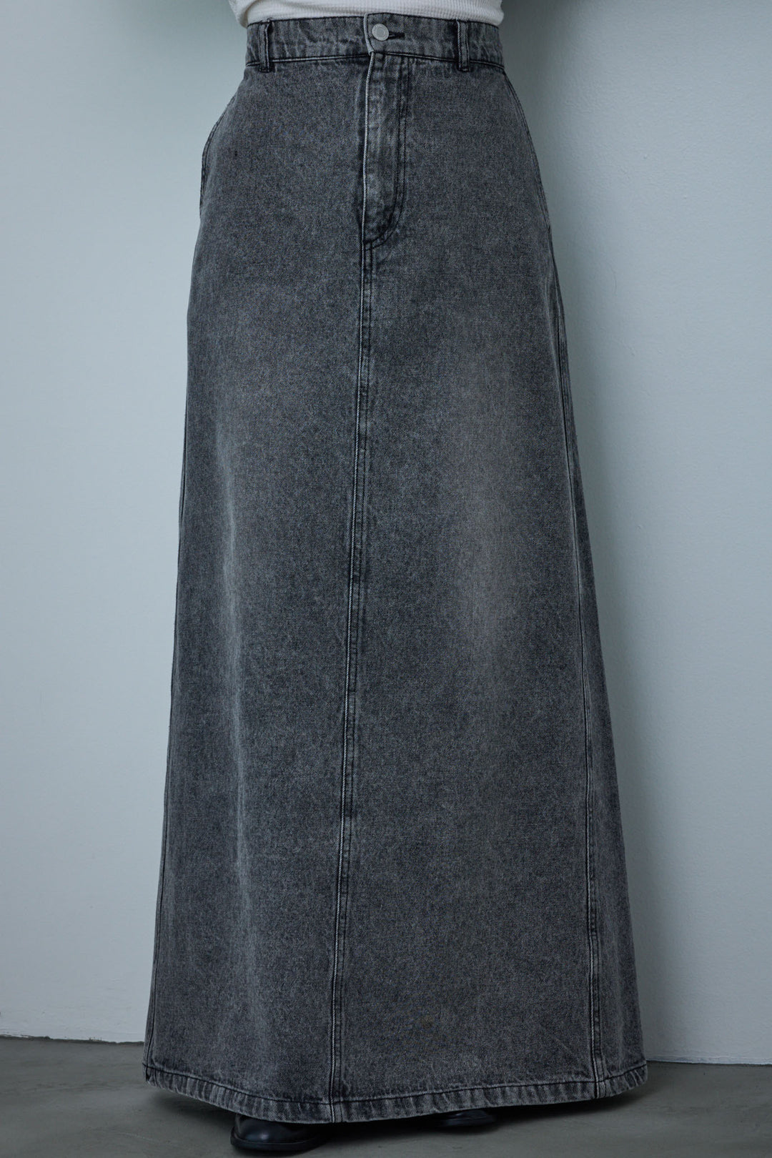 [予約/SET]ラップシャギーポンチョ+オーバーサイズデニムシャツ+オーセンティックデニムSK(3set)