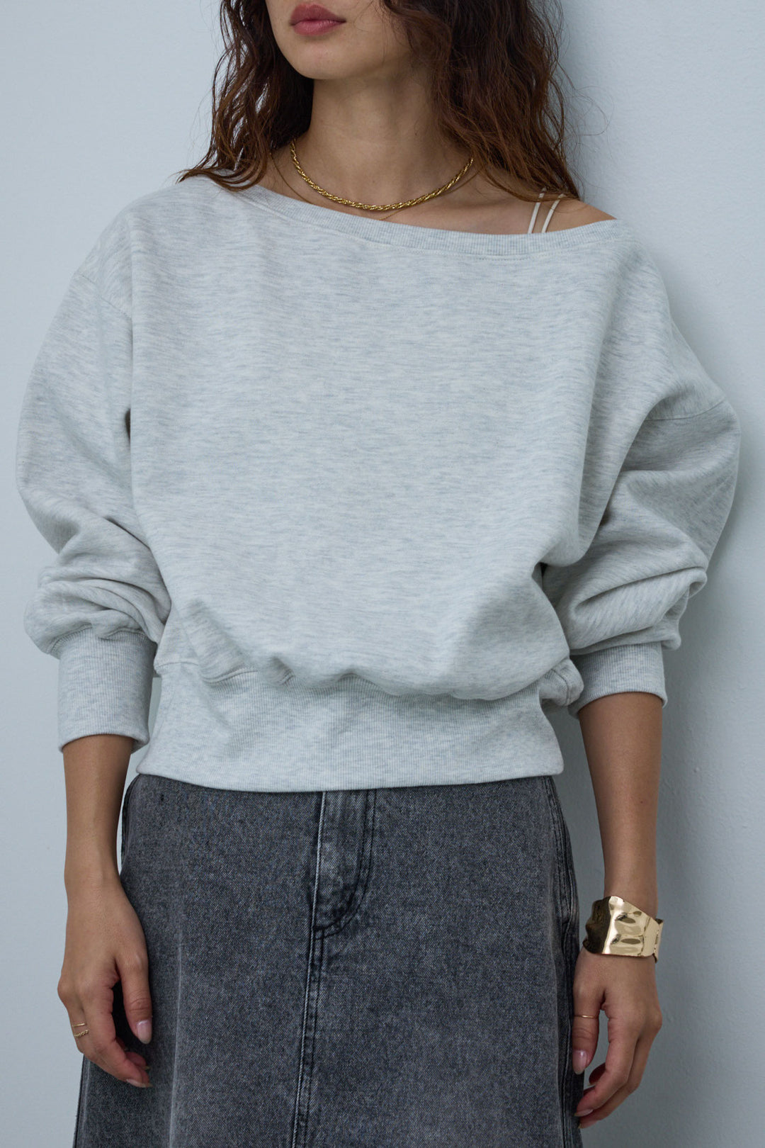 [予約]裏起毛オフショルスウェット