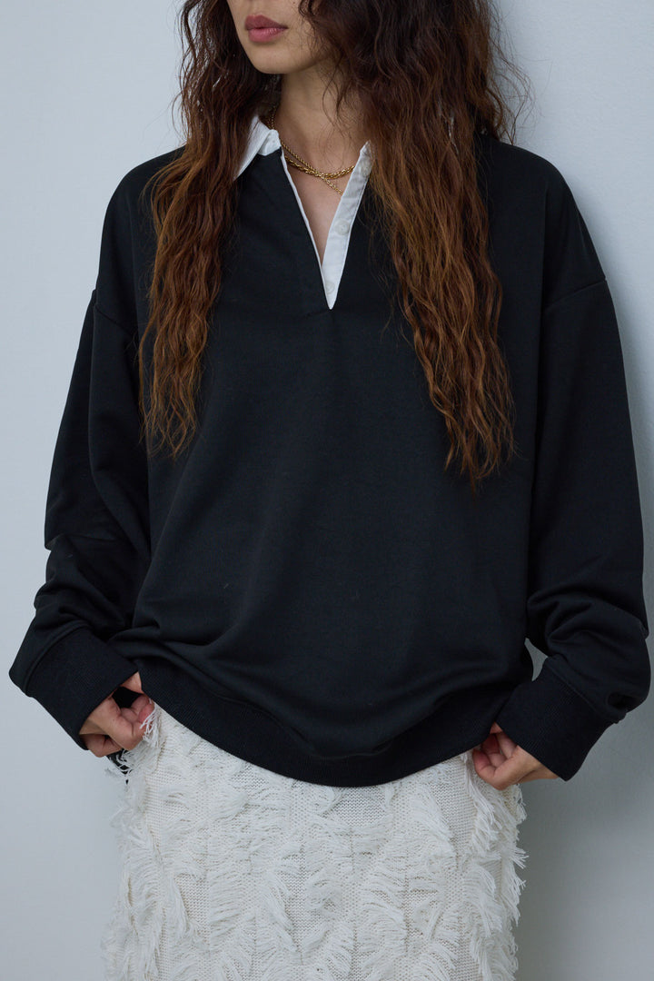 [予約/SET]プレッピースウェットPO+カットフリンジニットタイトスカート(2set)