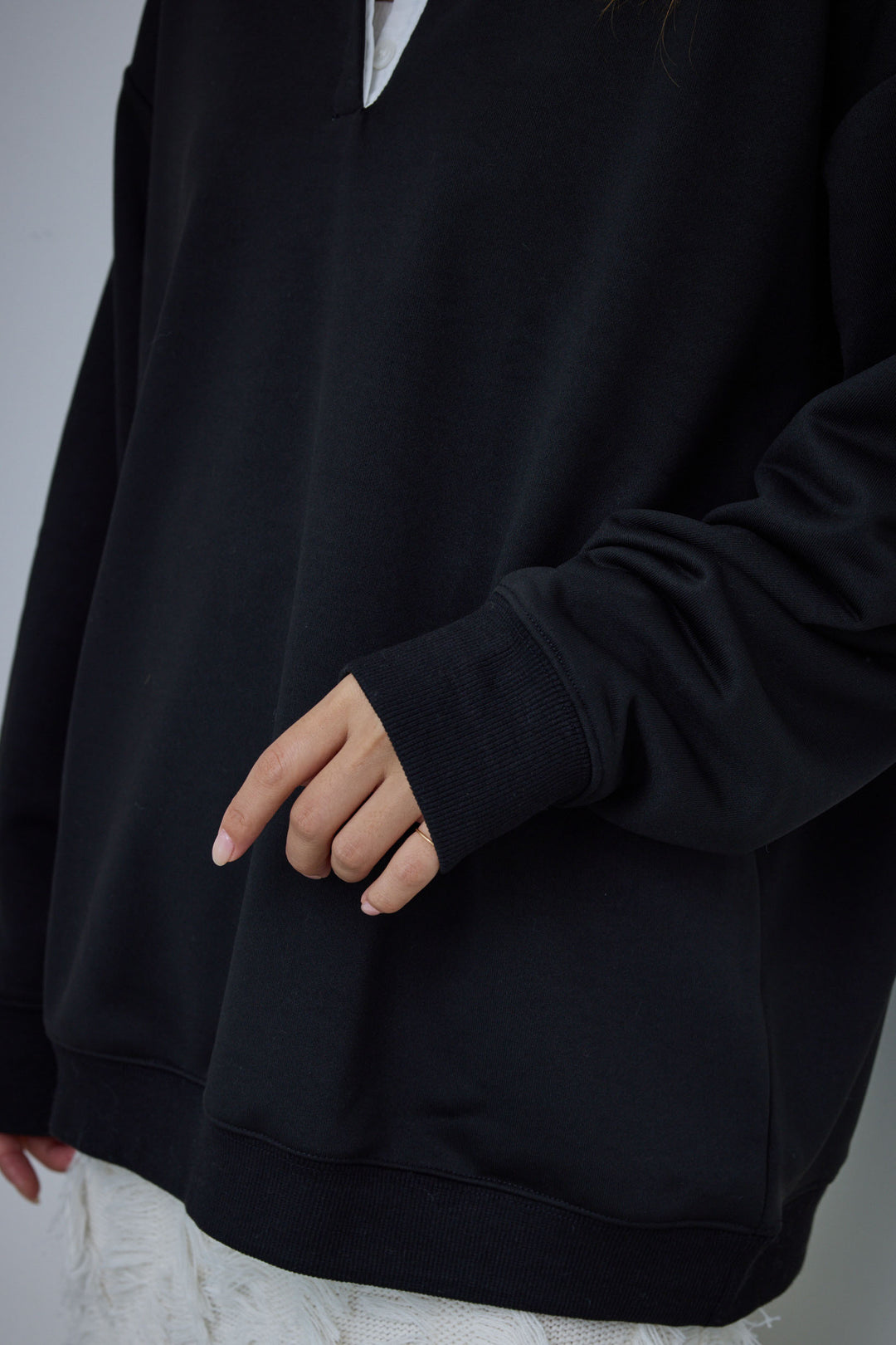 [予約/SET]プレッピースウェットPO+カットフリンジニットタイトスカート(2set)