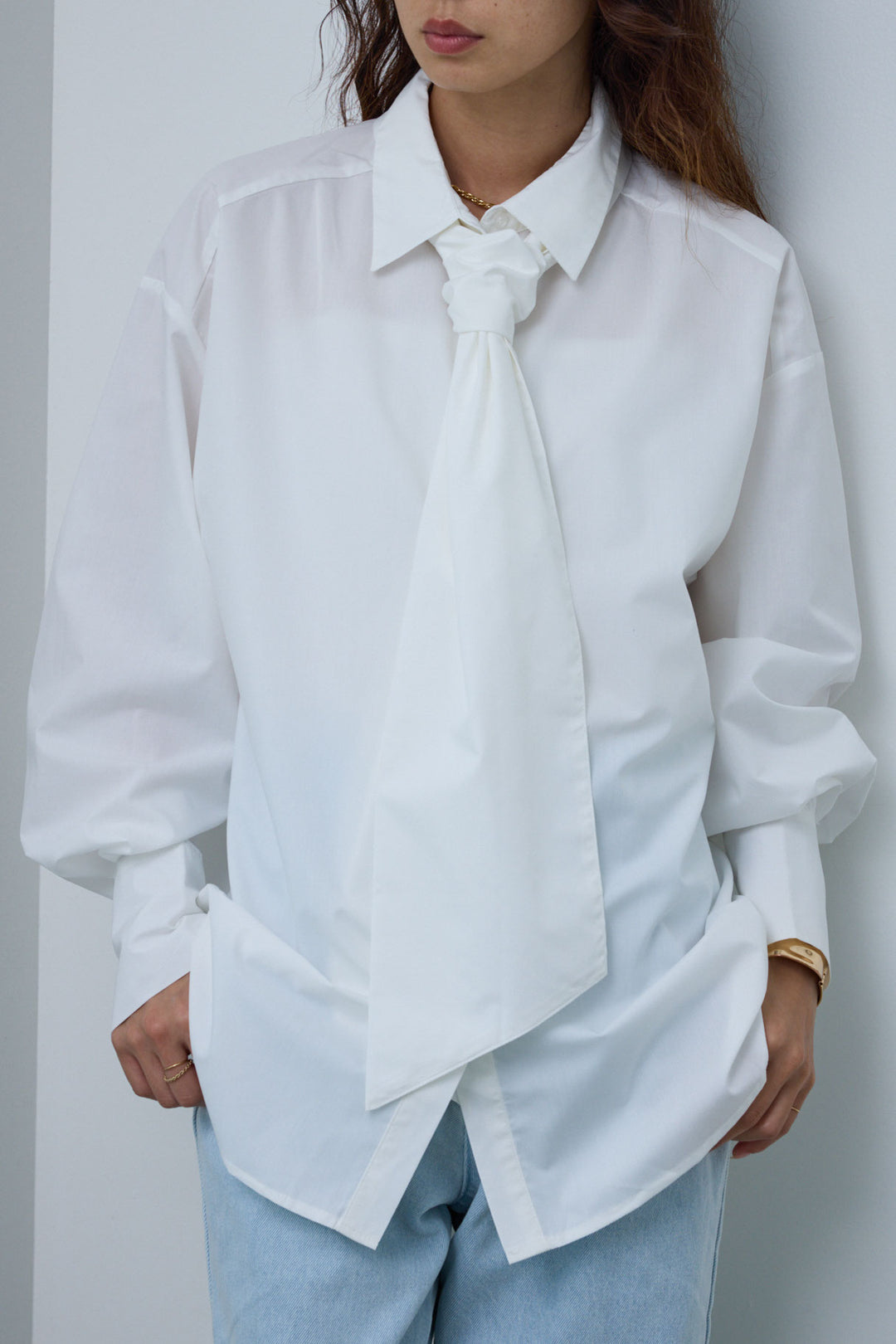 [予約]ボウタイボリュームスリーブシャツ