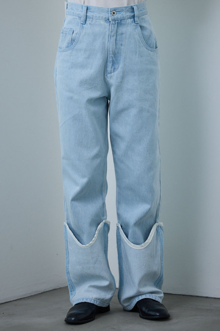 [予約]レイヤードレッグカバーデニム