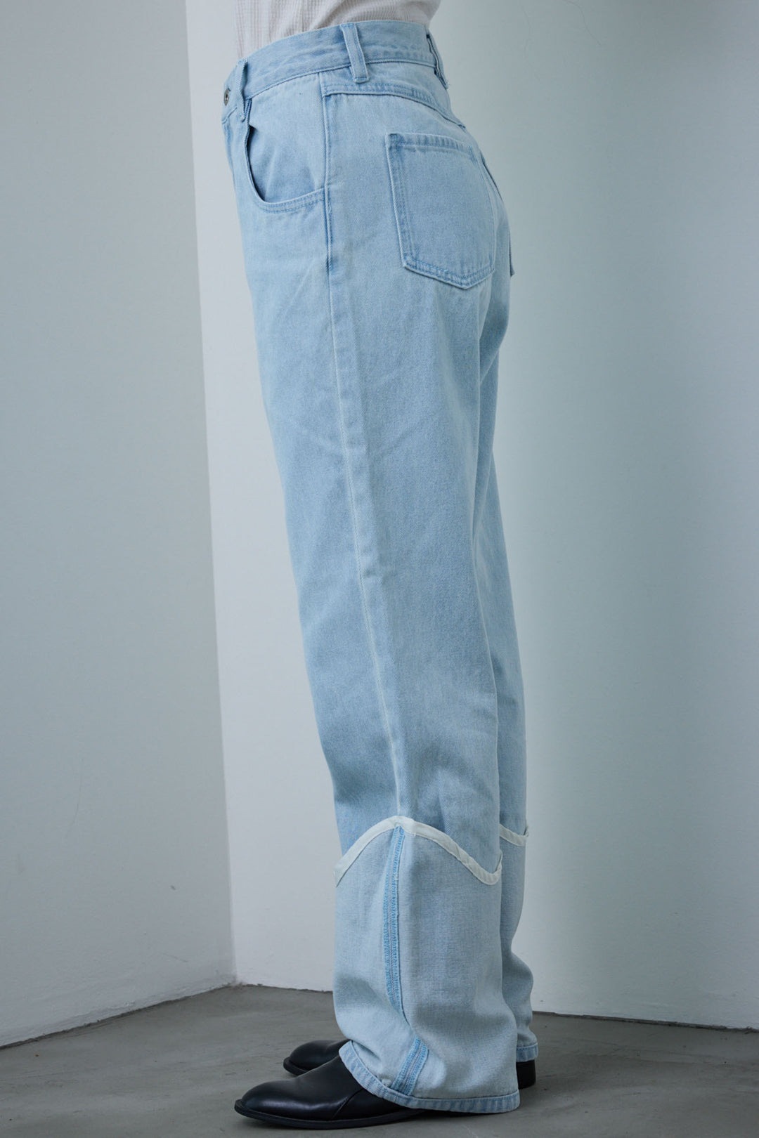 [予約/SET]レオパードニットカーディガン+レイヤードレッグカバーデニム(2set)