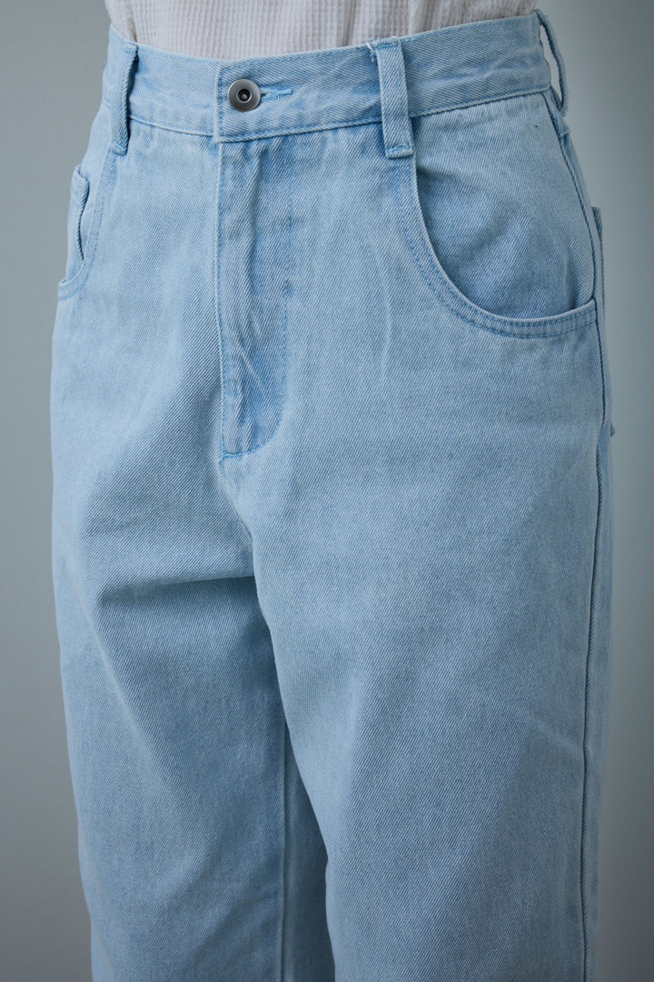 [予約/SET]レオパードニットカーディガン+ボウタイボリュームスリーブシャツ+レイヤードレッグカバーデニム(3set)