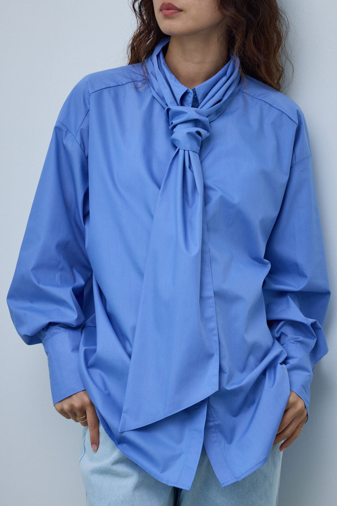 [予約]ボウタイボリュームスリーブシャツ