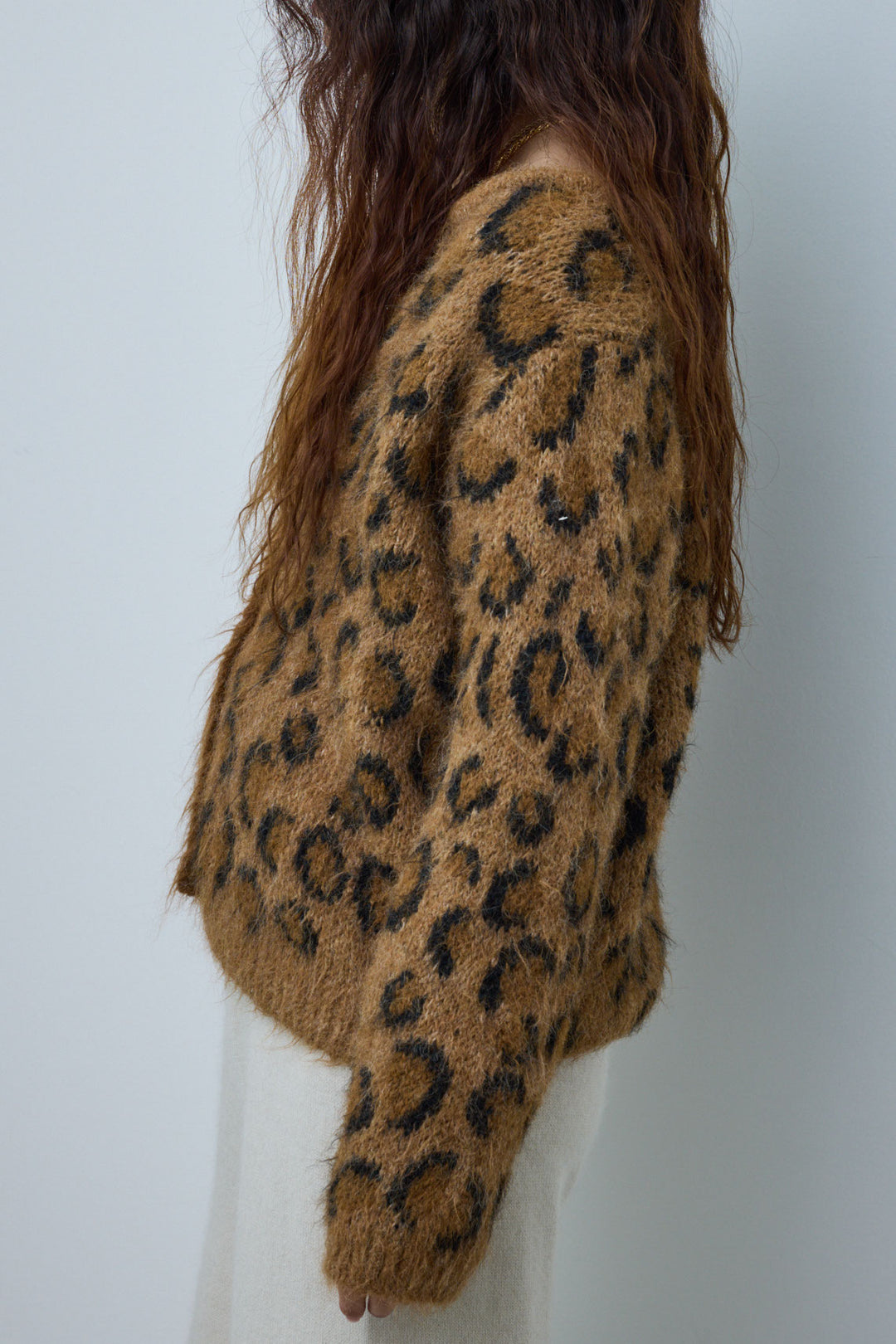 [予約/SET]レオパードニットカーディガン+リラックスニットパンツ(2set)