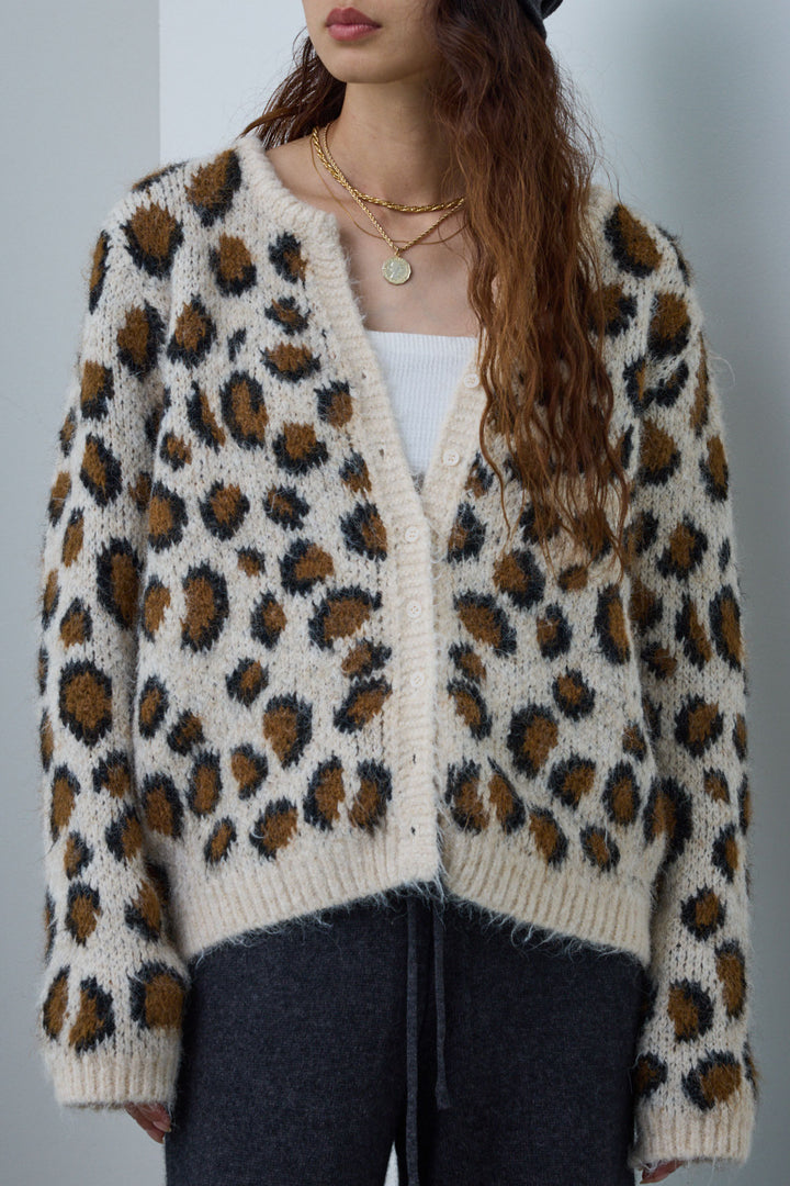 [予約]レオパードニットカーディガン