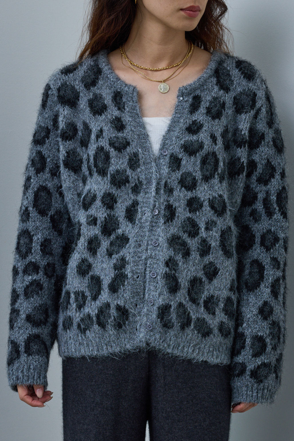[予約]レオパードニットカーディガン