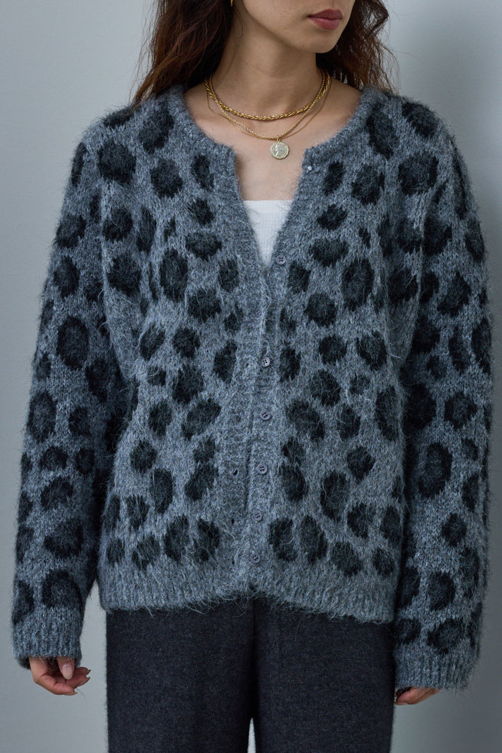 [予約]レオパードニットカーディガン