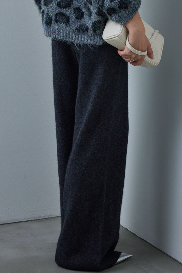 [予約/SET]ラップシャギーポンチョ+リラックスニットパンツ(2set)