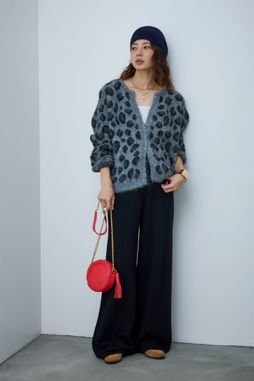 [予約]レオパードニットカーディガン