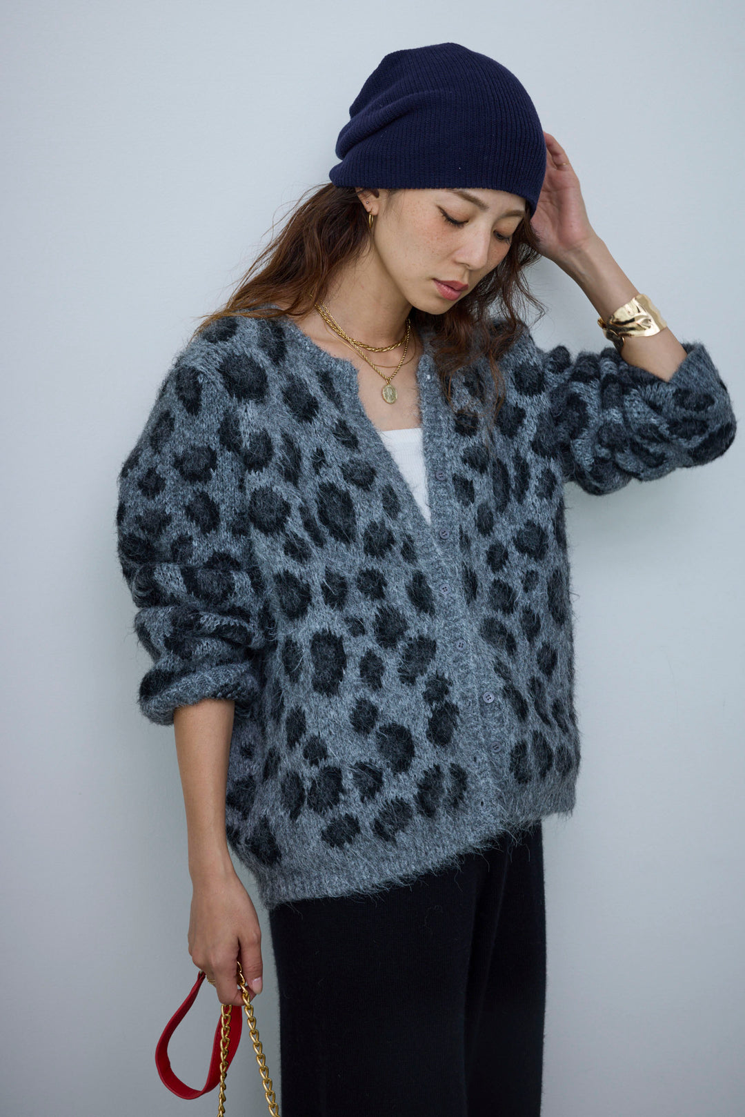 [予約]レオパードニットカーディガン