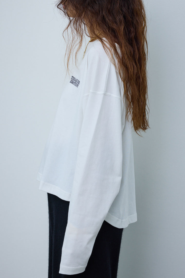 [予約/SET]ループツイードビックカフスシャツジャケット+ゆるシルエット刺繍ロンT+リラックスニットパンツ(3set)