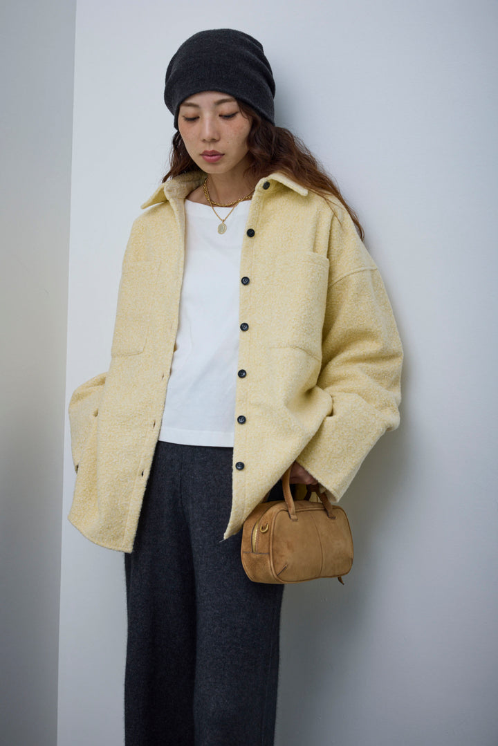 [予約/SET]ループツイードビックカフスシャツジャケット+リラックスニットパンツ(2set)