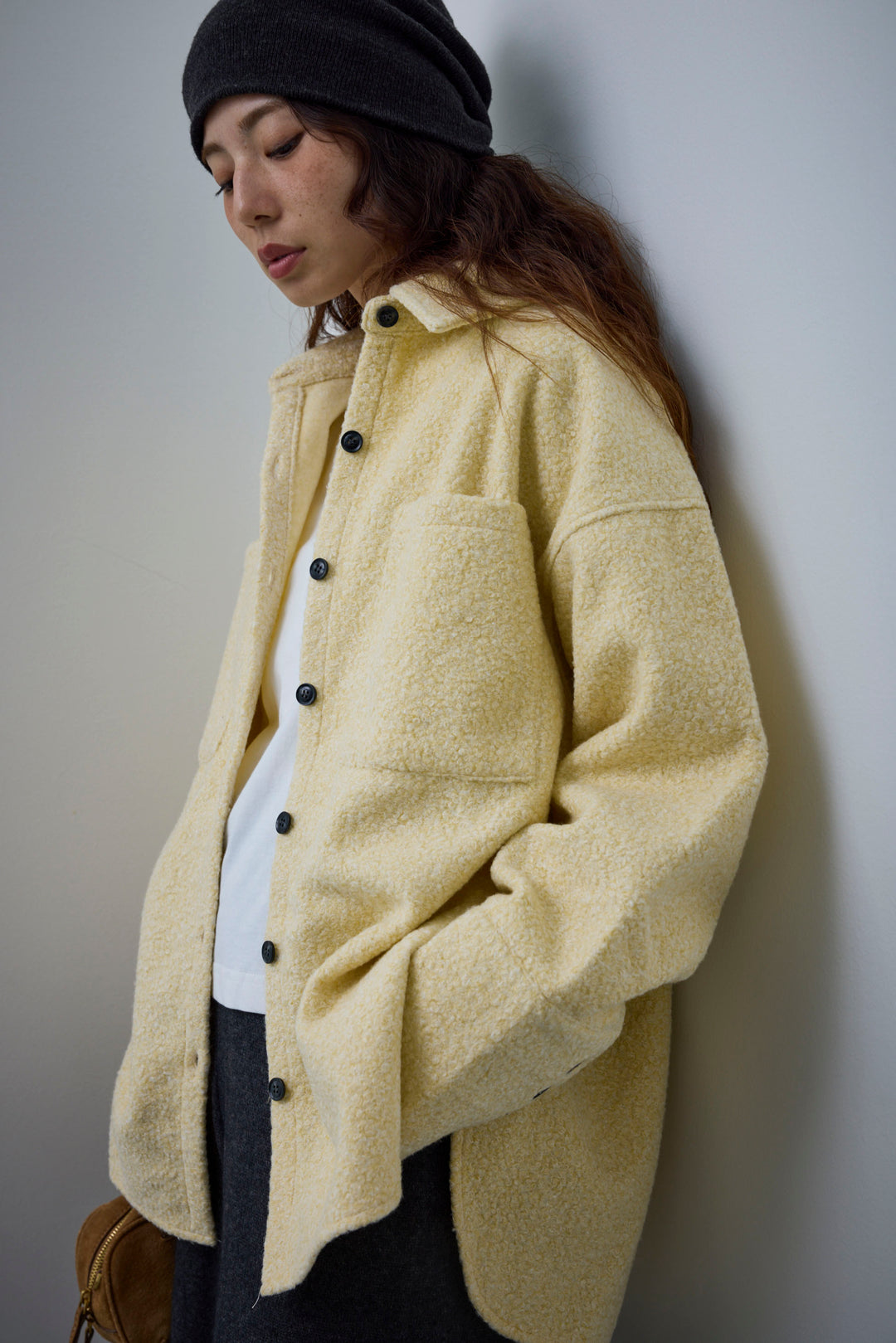 [予約/SET]ループツイードビックカフスシャツジャケット+リラックスニットパンツ(2set)