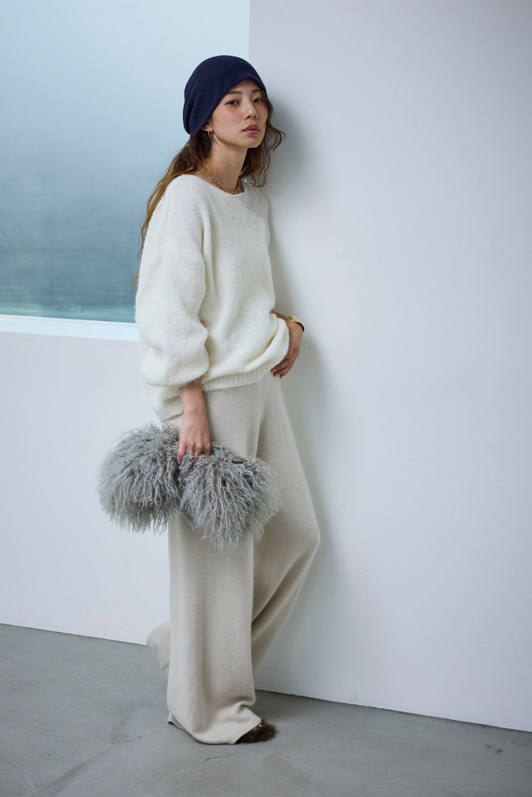 [予約]アシンメトリーシアーニット