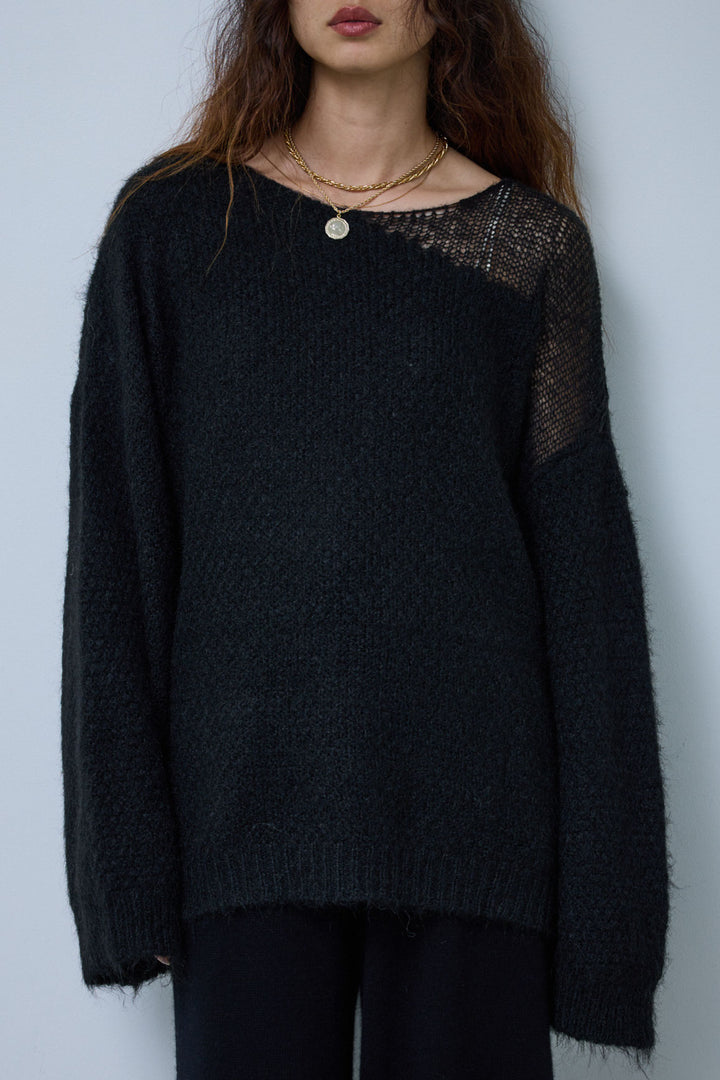 [予約]アシンメトリーシアーニット