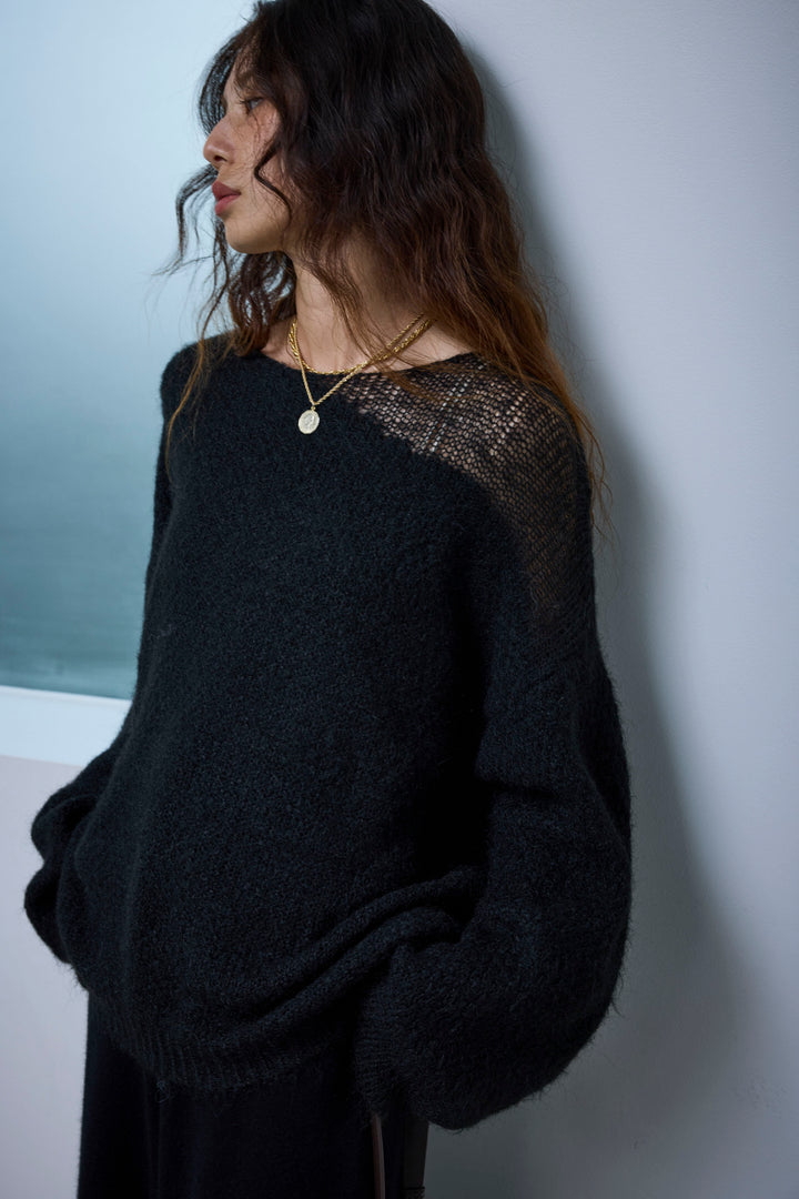 [予約]アシンメトリーシアーニット