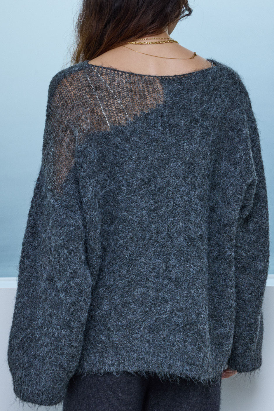 [予約]アシンメトリーシアーニット